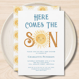Invitation Voici Le Baby shower Fils Mignonne