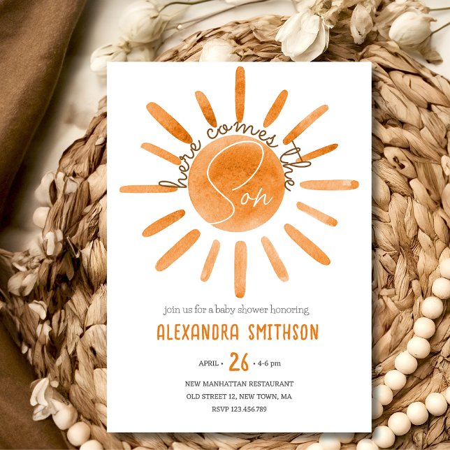 Invitation Voici le Baby shower garçon fils (Créateur téléchargé)