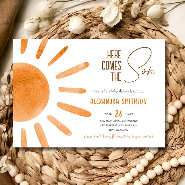 Invitation Voici le Baby shower garçon fils (Créateur téléchargé)