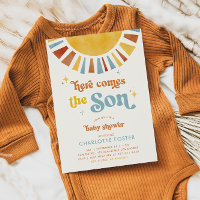 Voici le Baby shower garçon Son Boho Retro