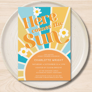 Invitation Voici Le Baby shower Soleil
