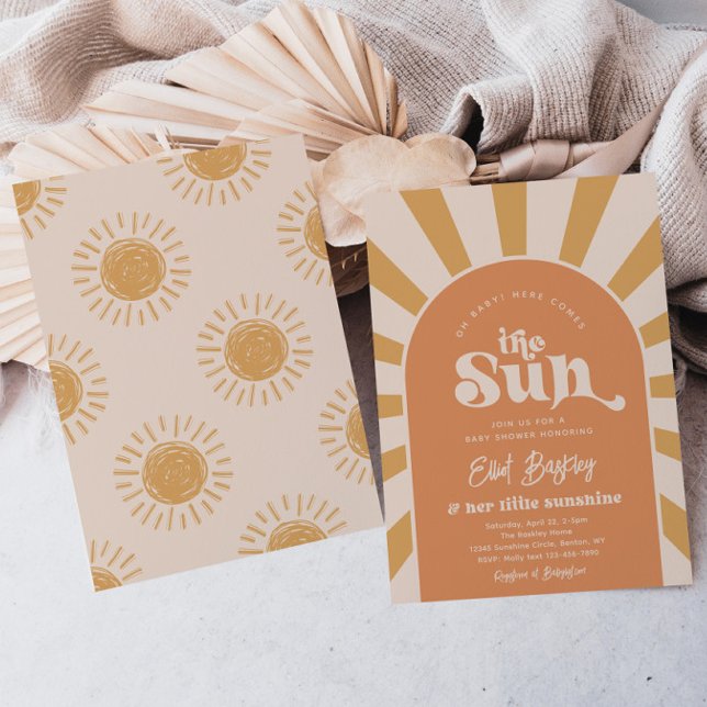 Invitation Voici Le Baby shower Soleil | Baby shower Sun I (Créateur téléchargé)