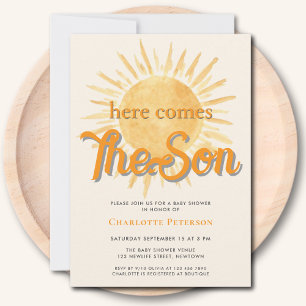 Invitation Voici Le Baby shower Soleil Son
