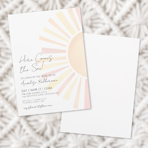 Invitation Voici Le Baby shower Soleil Son Boho
