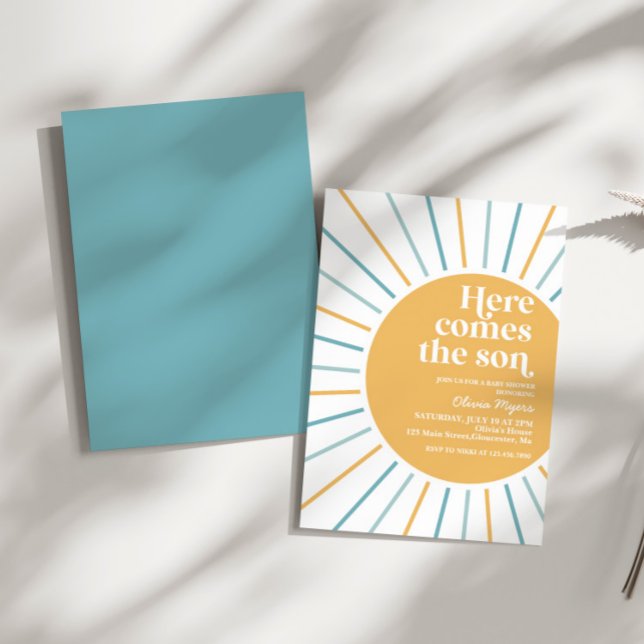 Invitation Voici le baby shower Son Boho Sunshine (Créateur téléchargé)