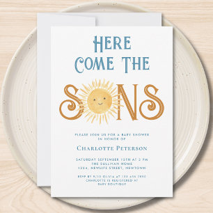 Invitation Voici Le Baby shower Sons Twins