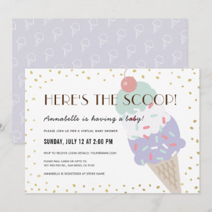 Invitation Voici le Baby shower virtuel Scoop Ice Cream