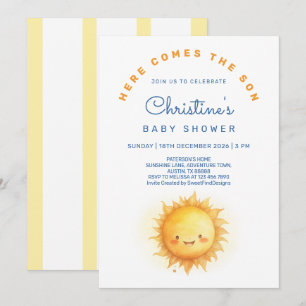 Invitation Voici le fils Fête de naissance d'un bébé garçon m