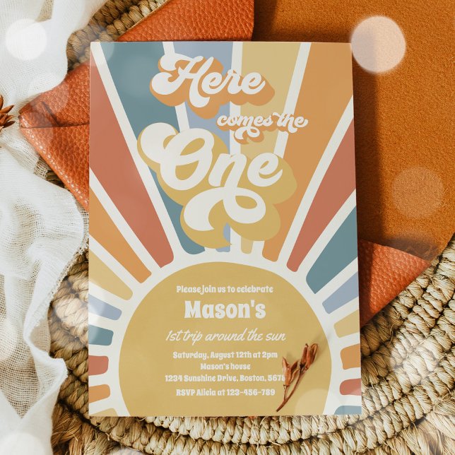 Invitation Voici Le One Boho Sunshine 1er anniversaire (Créateur téléchargé)