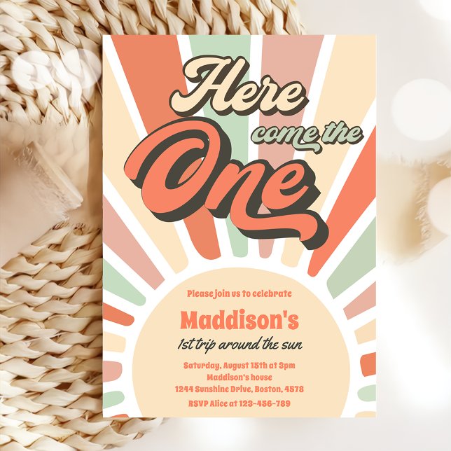 Invitation Voici Le One Sunshine 1er anniversaire (Créateur téléchargé)