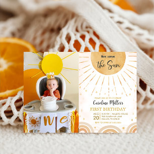 Invitation Voici le soleil Boho Sunshine Birthday Photo