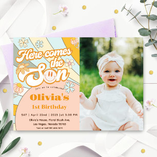 Invitation Voici Le Soleil Rainbow 1er Anniversaire
