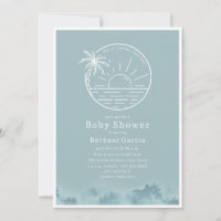 Voici Le Son Beach Surf Baby shower Bleu