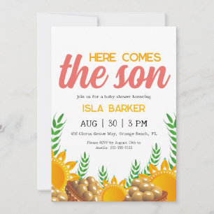 Invitation Voici l'invitation du baby shower de soleil du fil
