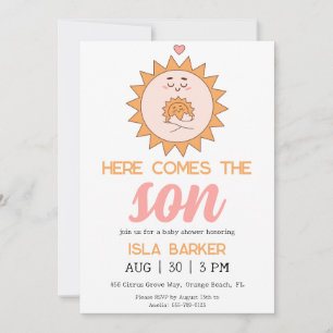 Invitation Voici l'invitation du baby shower de soleil du fil
