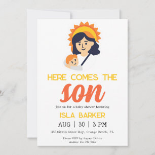 Invitation Voici l'invitation du baby shower de soleil du fil