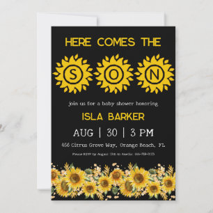 Invitation Voici l'invitation du baby shower de soleil du fil