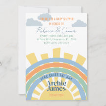 Voici l'invitation du Baby shower Fils