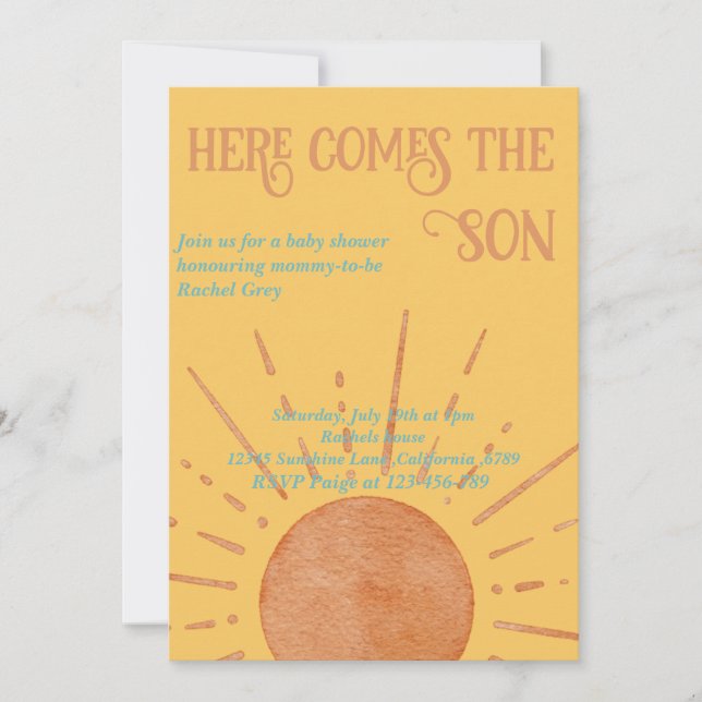 Invitation Voici l'invitation du baby shower fils (Devant)