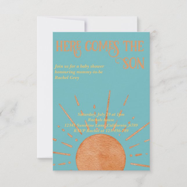 Invitation Voici l'invitation du baby shower fils (Devant)