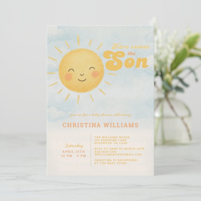 Invitation Voici l'invitation du Baby shower Fils 🌞 ✨ (Debout devant)