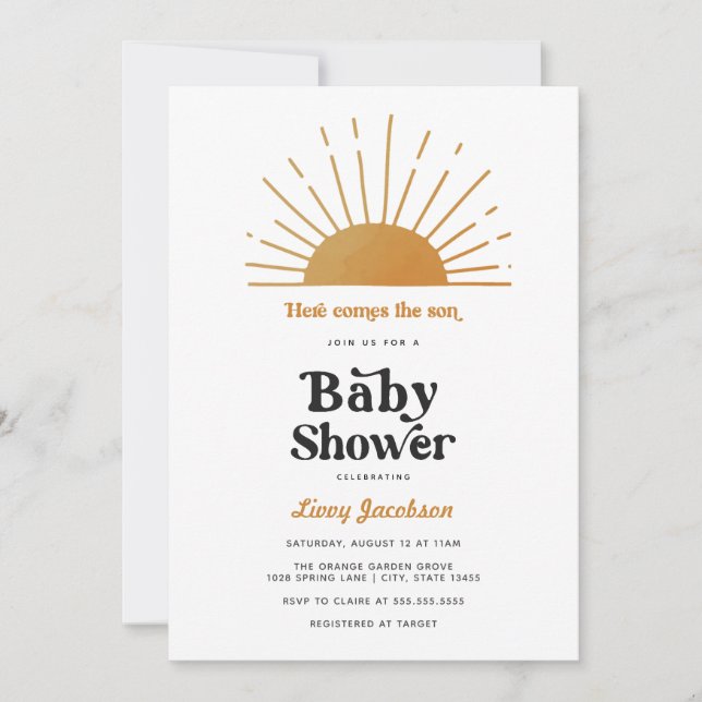 Invitation Voici L'Invitation Du Fils Baby shower (Devant)