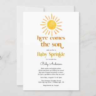 Invitation Voici l'invitation Fils Garçon Bébé saupoudrer