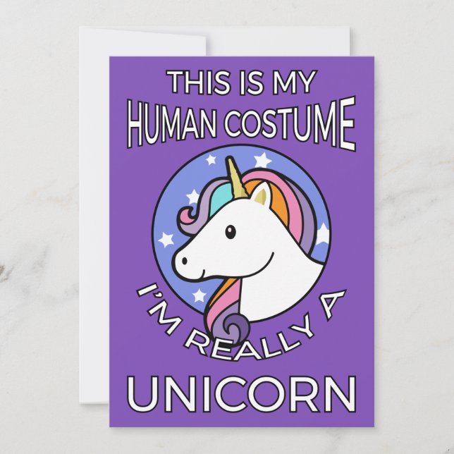 Invitation Voici Mon Costume Humain - Unicorn Edition II (Devant)