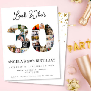 Invitation voici qui a 30 ans joyeux anniversaire photo monta