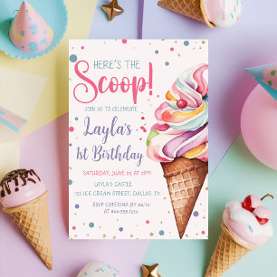 Invitation Voici The Scoop Ice Cream 1er anniversaire