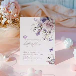 Invitation Voici une vie de Fête des mariées de papillons