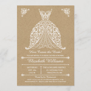 Invitation Voici venir la jeune mariée ! Fête de la mariée
