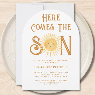 Invitation Voici venir le fils Arche pour Baby Shower thème s