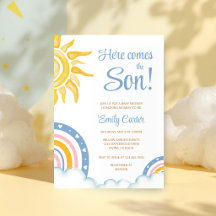 Voici venir le fils Baby Shower Bohème Arc-en-ciel
