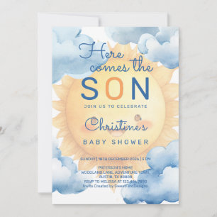 Invitation Voici venir le fils bébé garçon shower