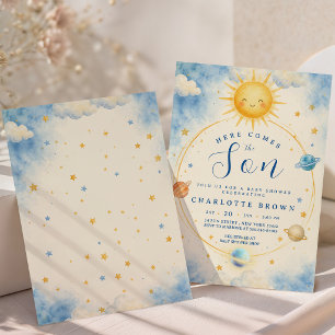 Invitation Voici venir le fils Fête pour bébé garçon