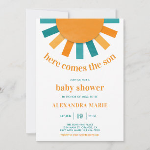 Invitation Voici venir le fils Fête prénatale d'été moderne p