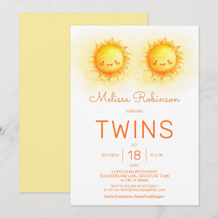 Invitation Voici venir le fils Jumeaux Baby Shower