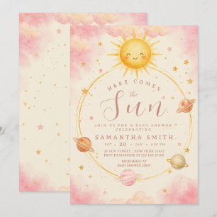 Invitation Voici venir le soleil Baby Girl Shower