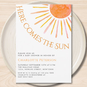 Invitation Voici venir le soleil Baby Shower Bohème