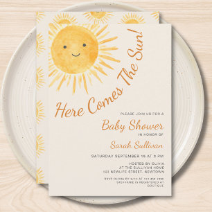 Invitation Voici venir le soleil Baby Shower Sunshine