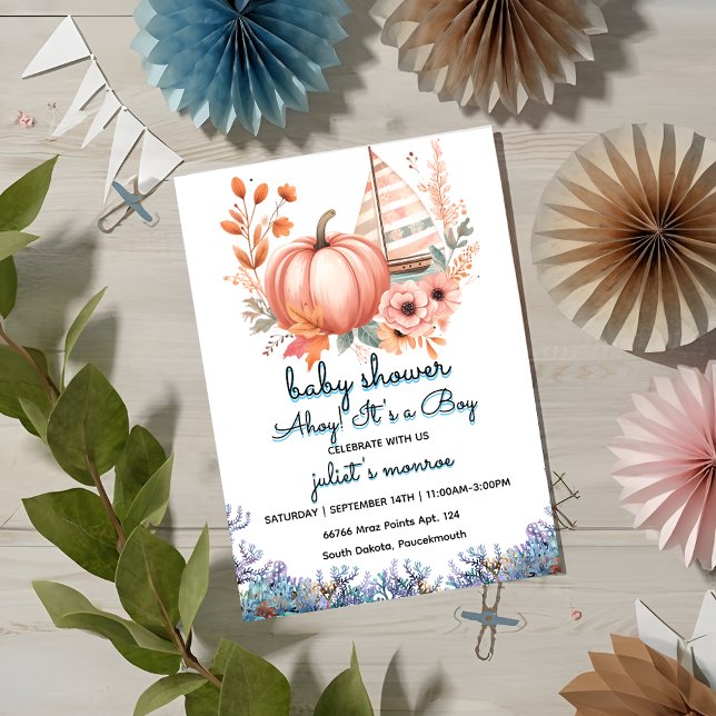 Invitation voilier Nice enfant Baby shower nautique (Créateur téléchargé)