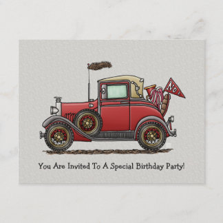 Invitation Voiture ancienne mignonne