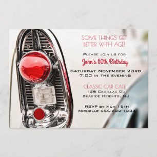 Invitation Voiture Classique Mid Century Tail Light