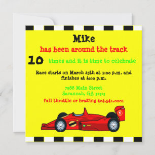 Invitation Voiture de course