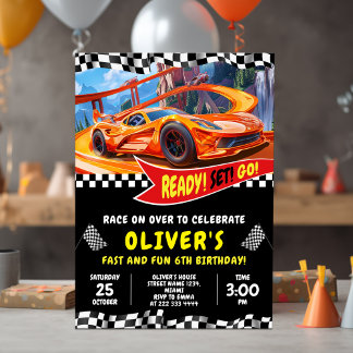 Invitation Voiture de course Anniversaire Bash