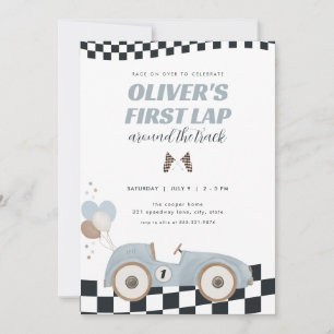Invitation Voiture de course Premier tour autour de la piste 