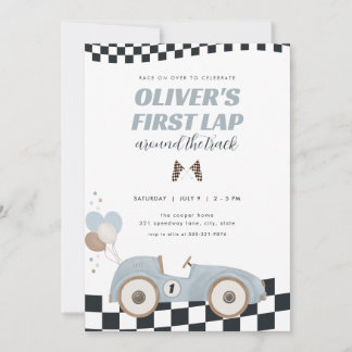 Invitation Voiture de course Premier tour autour de la piste 