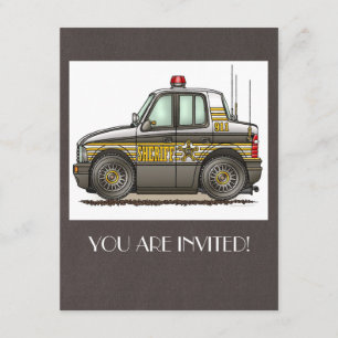 Invitation Voiture de patrouille de voiture de shérif
