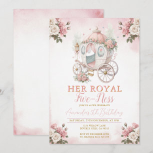 Invitation Voiture de princesse Son cinquième anniversaire ro